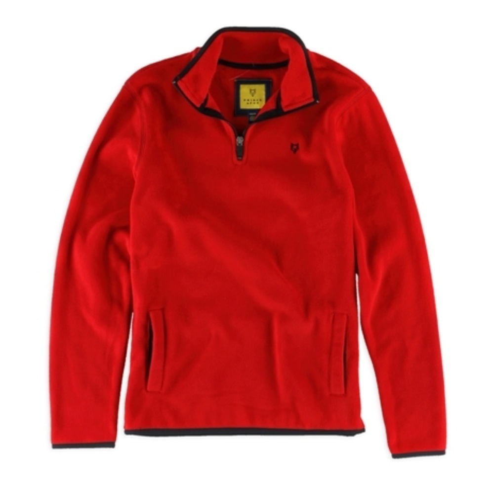 NWOT Prince and Fox 1/4 Zip Red Fleece Pullover Turtleneck Size M